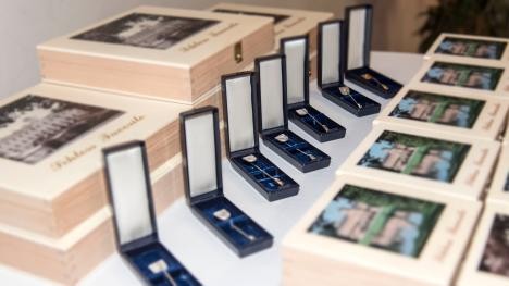 Medals on a table