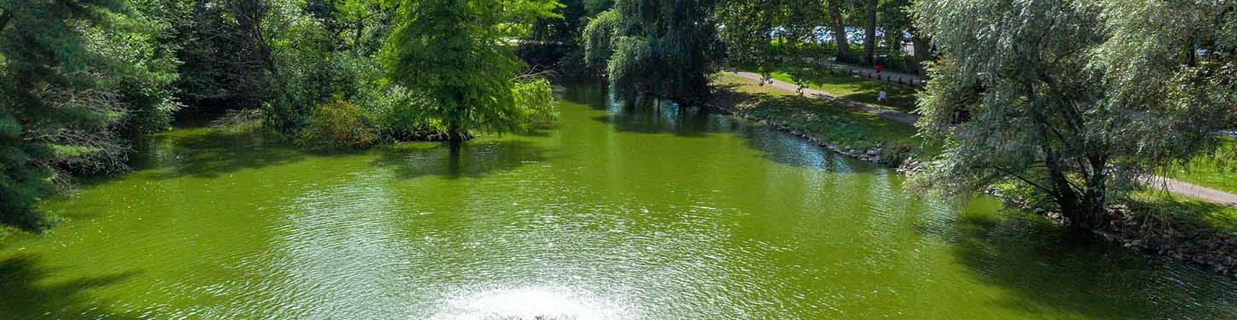 Vue aérienne du parc municipal de Rastatt