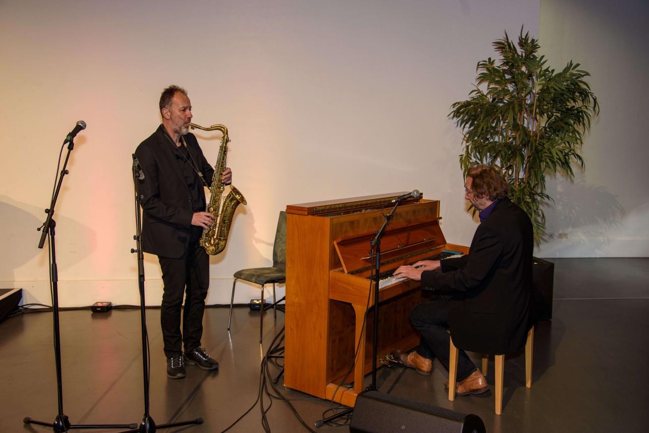 Musicians on stage at the Bürgeremfpang 2023