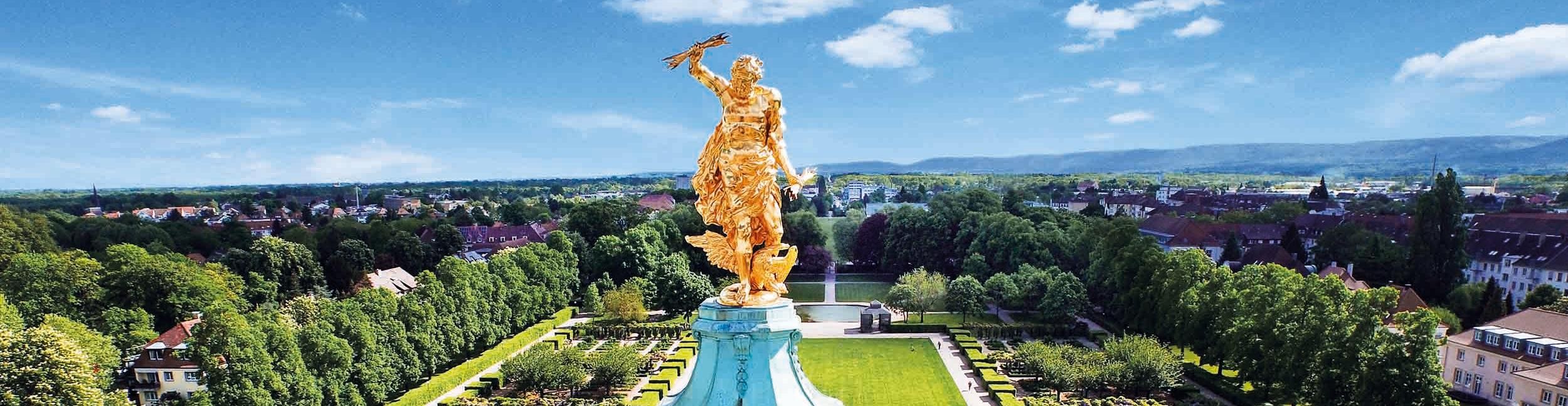 Golden man at the castle