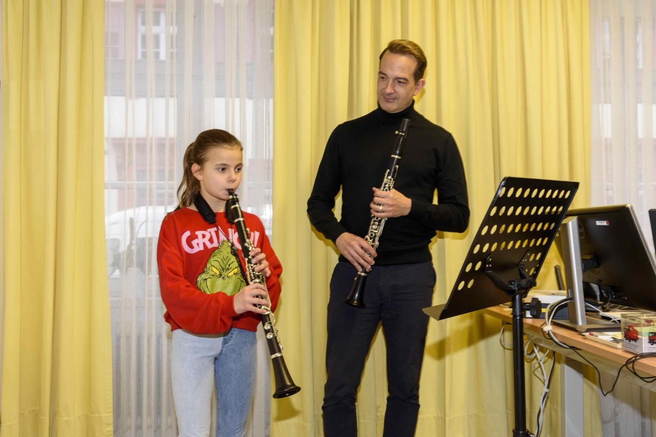 Cours de clarinette élève et professeur