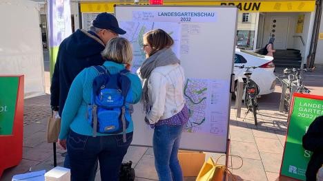 Information stand opening upper Kaiserstrasse to the state horticultural show application 2019 Fo