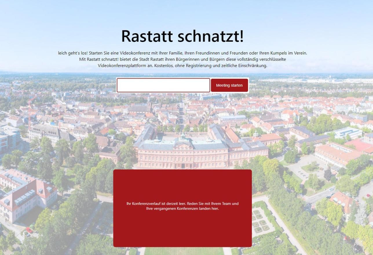 Screenshot of video conferencing platform Rastatt schnatzt