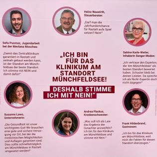 Porträtfotos von Rastatter Bürgerinnen und Bürgern auf dem Infokubus