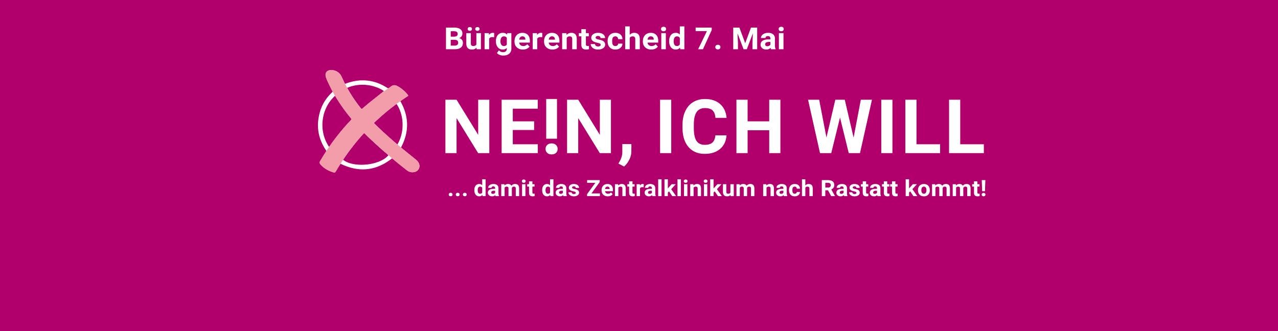Visualisation avec l'inscription "Non, je veux" de la campagne de la ville de Rastatt