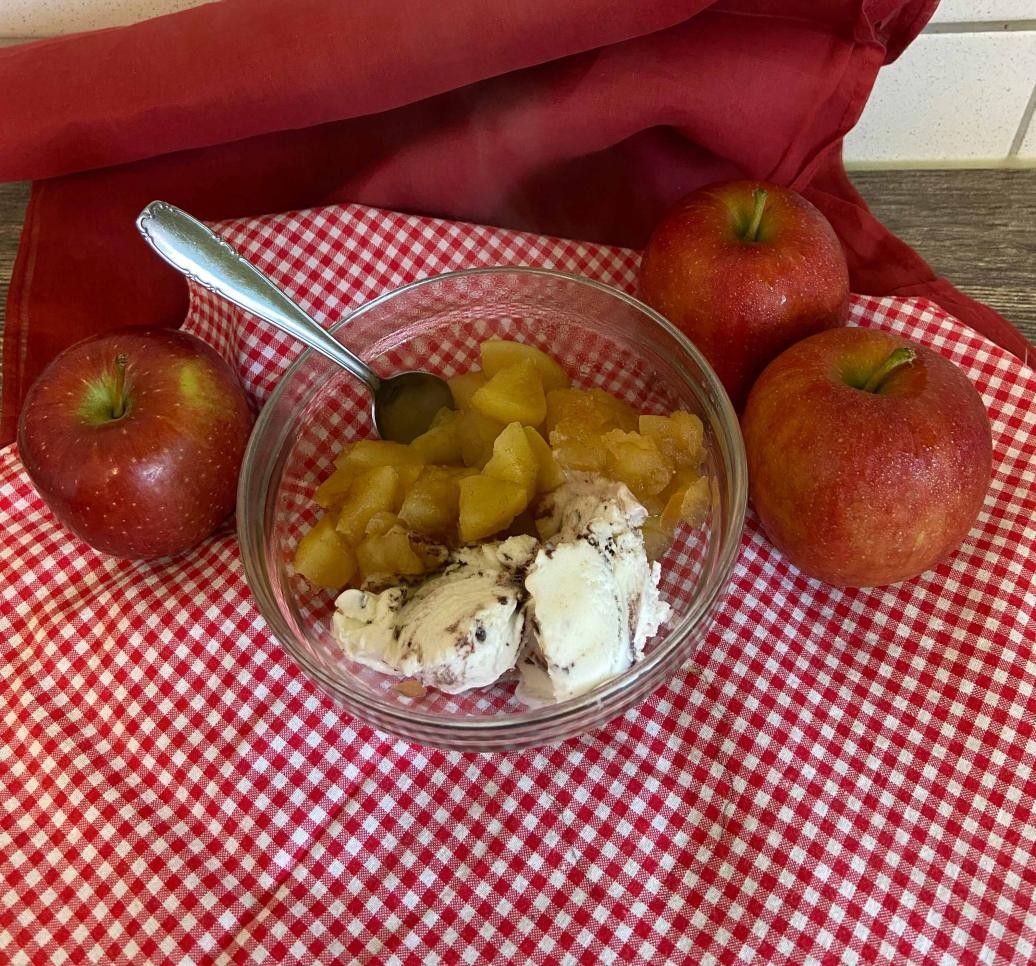 Stewed apples on a table
