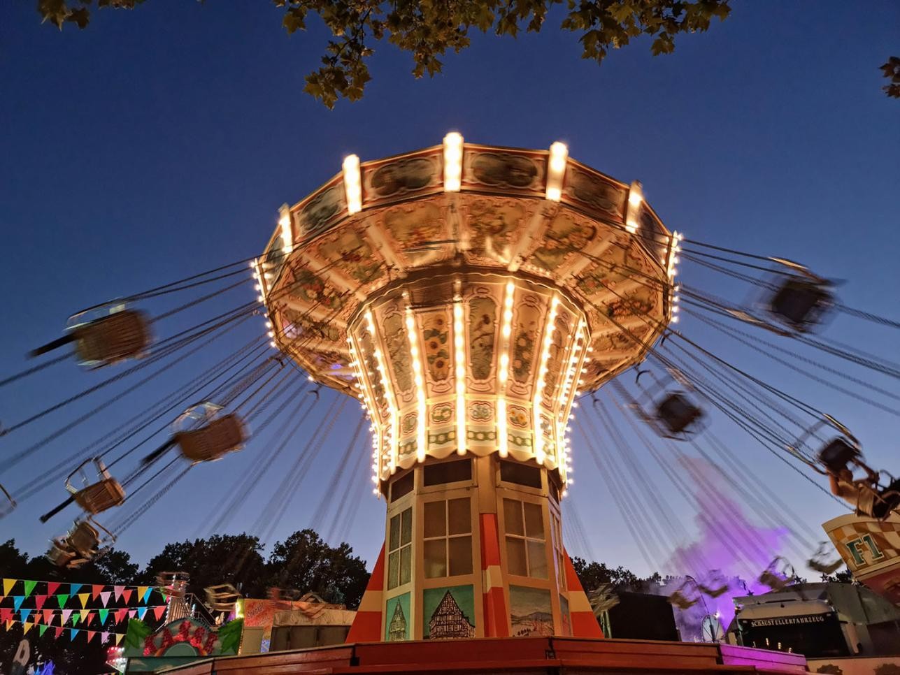 Chain carousel at the fair in Rastatt