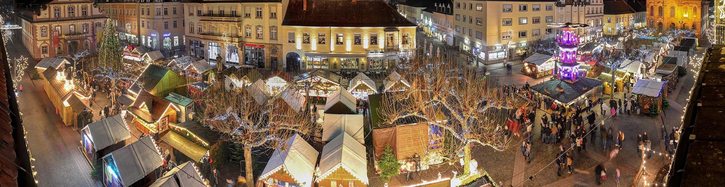 Aerial view of the Rastatt Christmas market