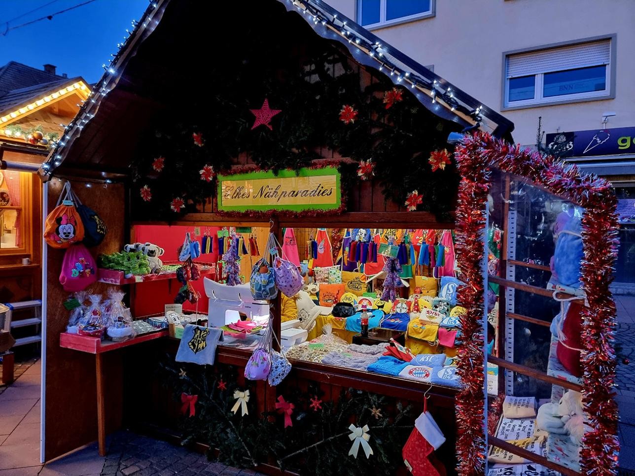 Self-sewn items at the Christmas market