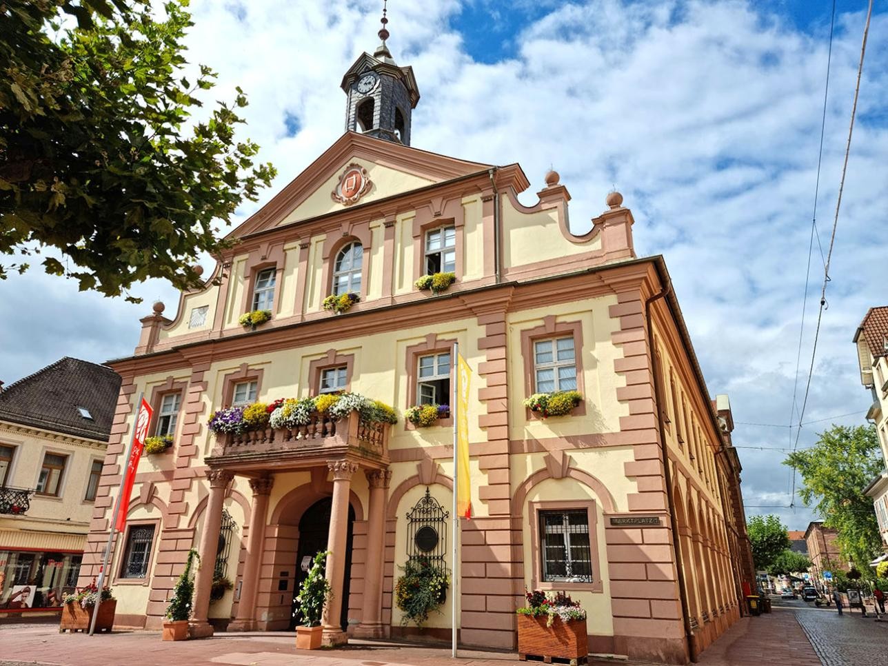 Exterior view of the historic town hall in Rastatt
