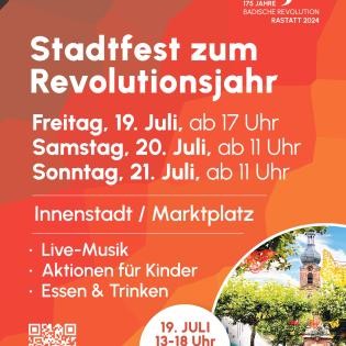 Plakat zum Stadtfest vom 19. bis 21. Juli in Rastatt