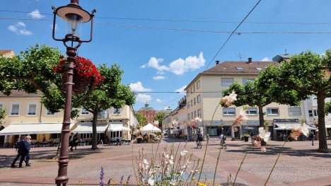 Rastatt market square with a view of the castle