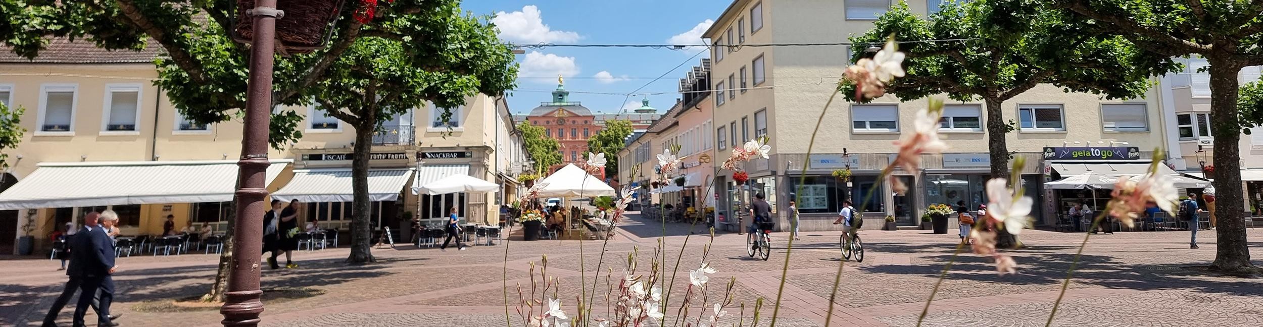 Rastatt market square with a view of the castle