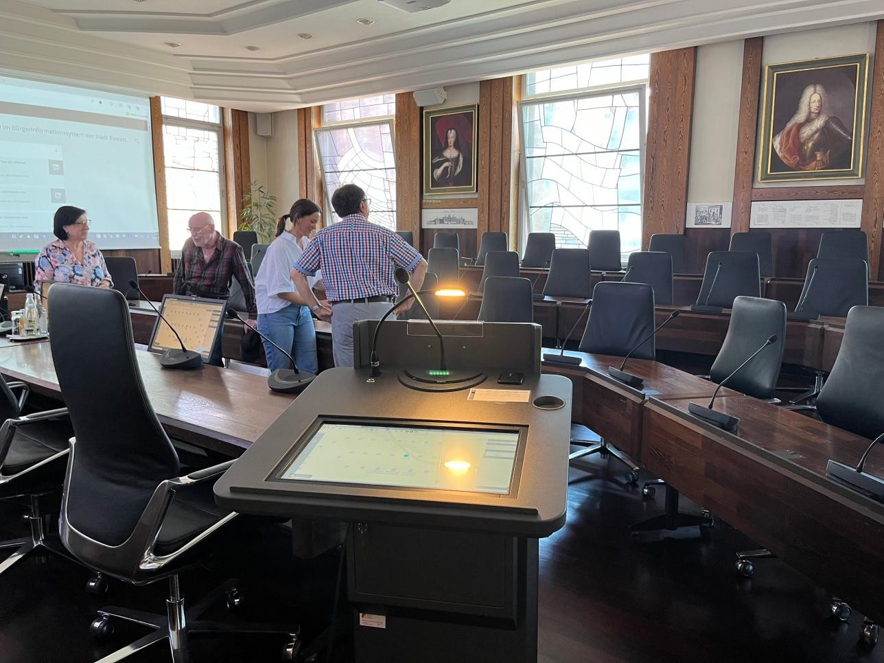 The council chamber in the historic town hall