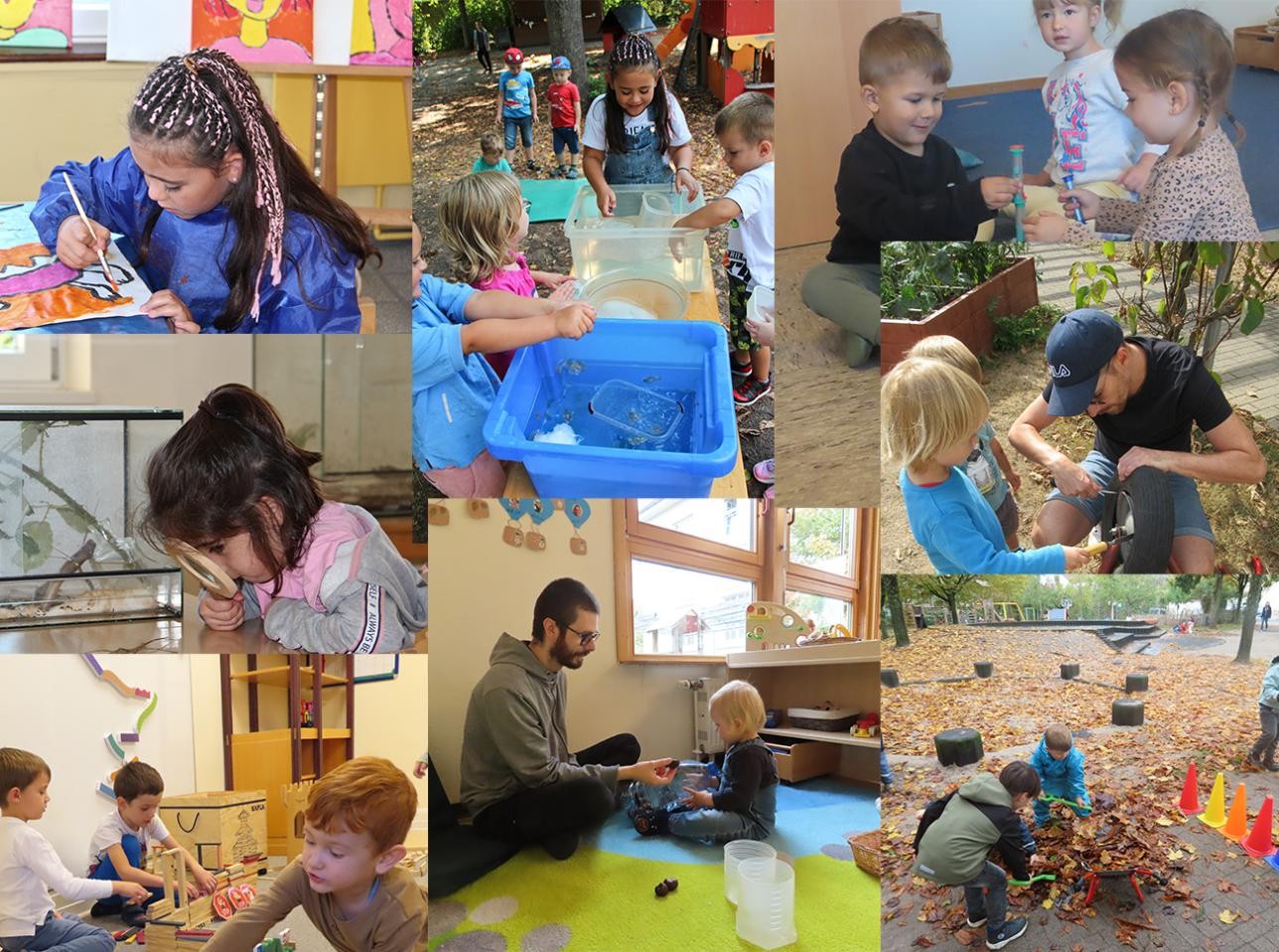 Kinder in der Kita Biber beim Spielen und Basten