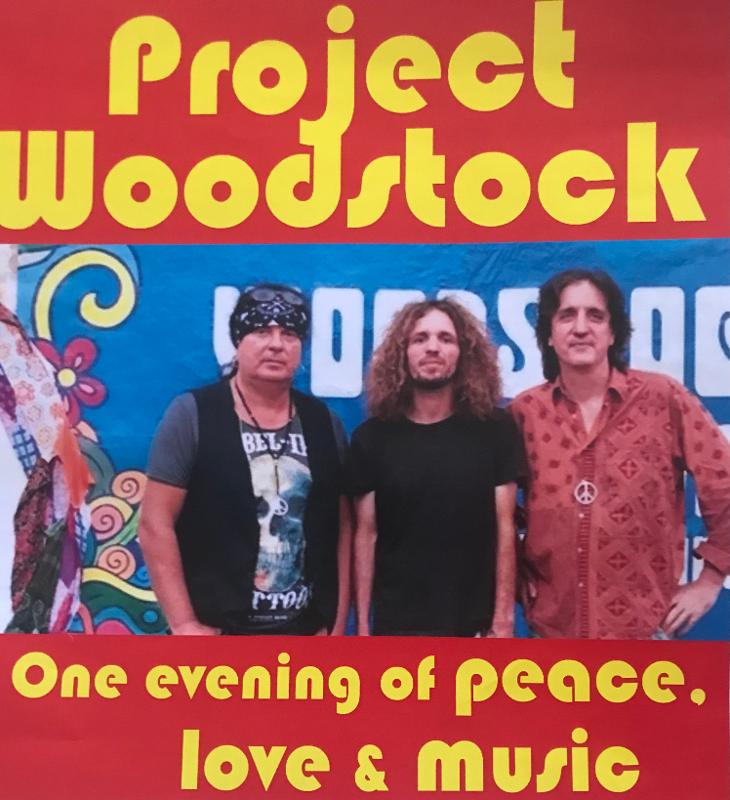 Plakat der Band Project Woodstock, die im Rheinau Pub auftritt.