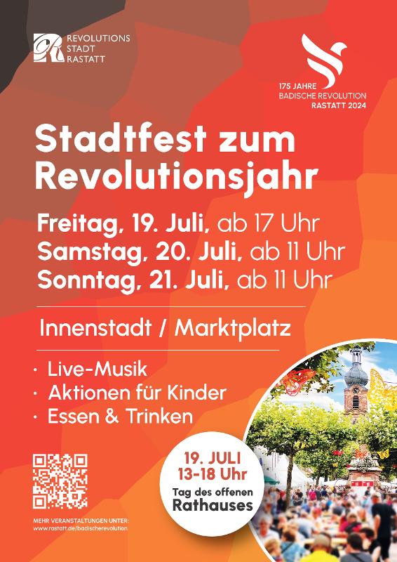 Veranstaltungsplakat für das Stadtfest zum Revolutionsjahr