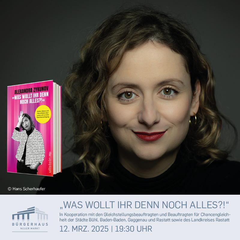 Plakat: Internationaler Frauentag - Lesung mit Alexandra Zykunov am 12.03.2025