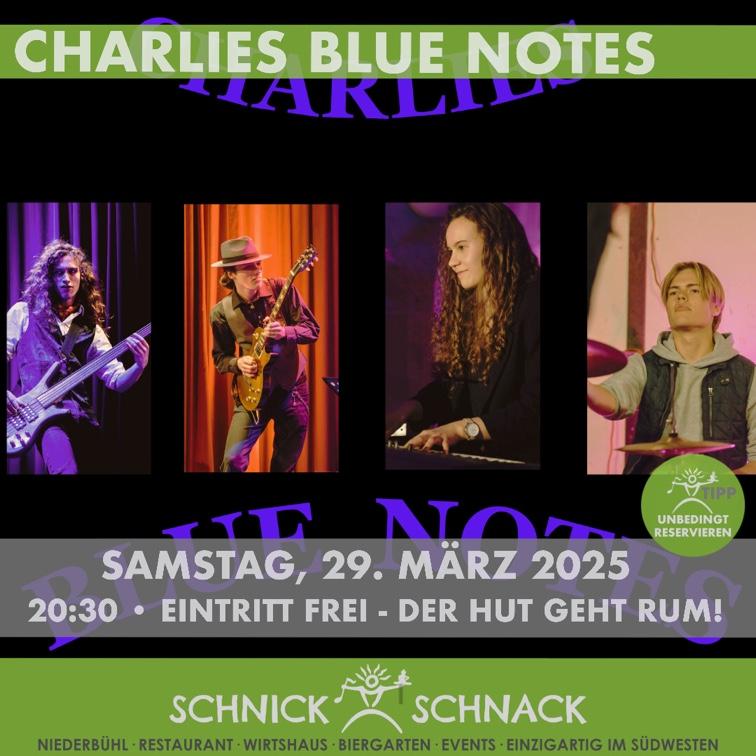 Plakat Charlies Blue Notes im Schnick-Schnack