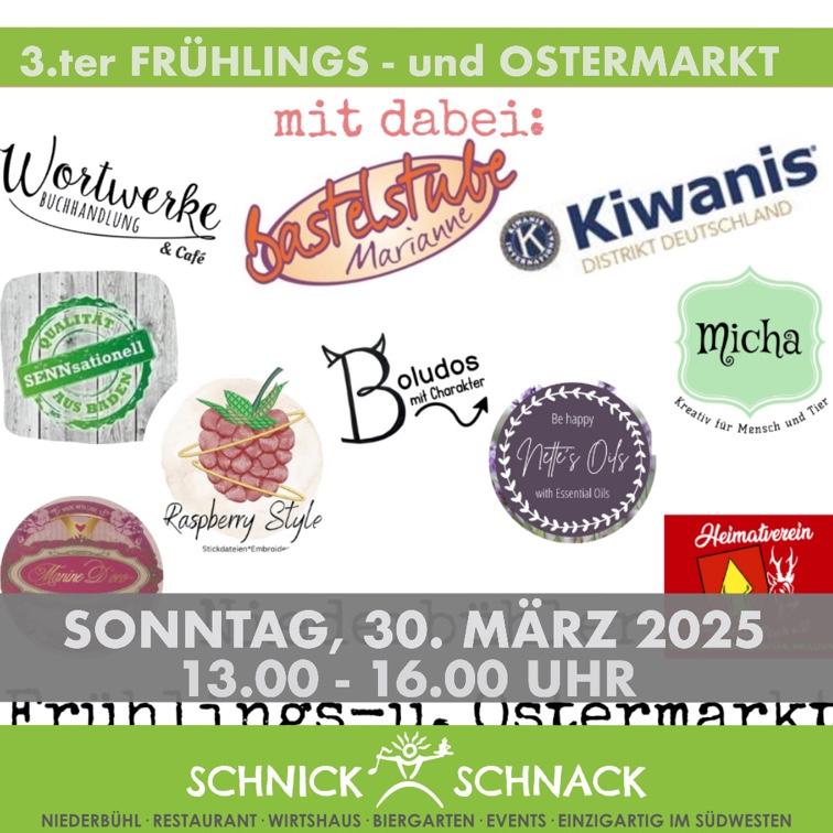 Plakat Ostermarkt im Schnick-Schnack 30. März, 13 bis 16 Uhr