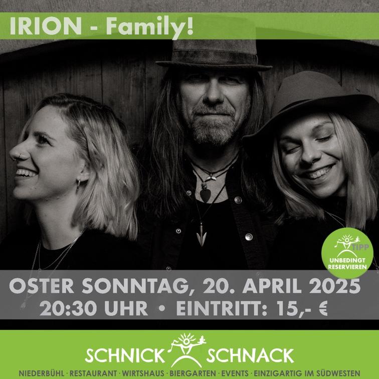 Plakat zu IRON - Family im Schnick-Schnack, 20. April, 20.30 Uhr