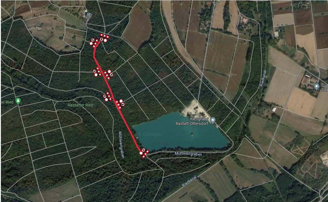 Plan der Ausgleichsmaßnahme Feldweg Ottersdorfer Oberwald