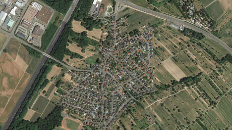 Luftbild Rauental mit Feldern und Häusern
