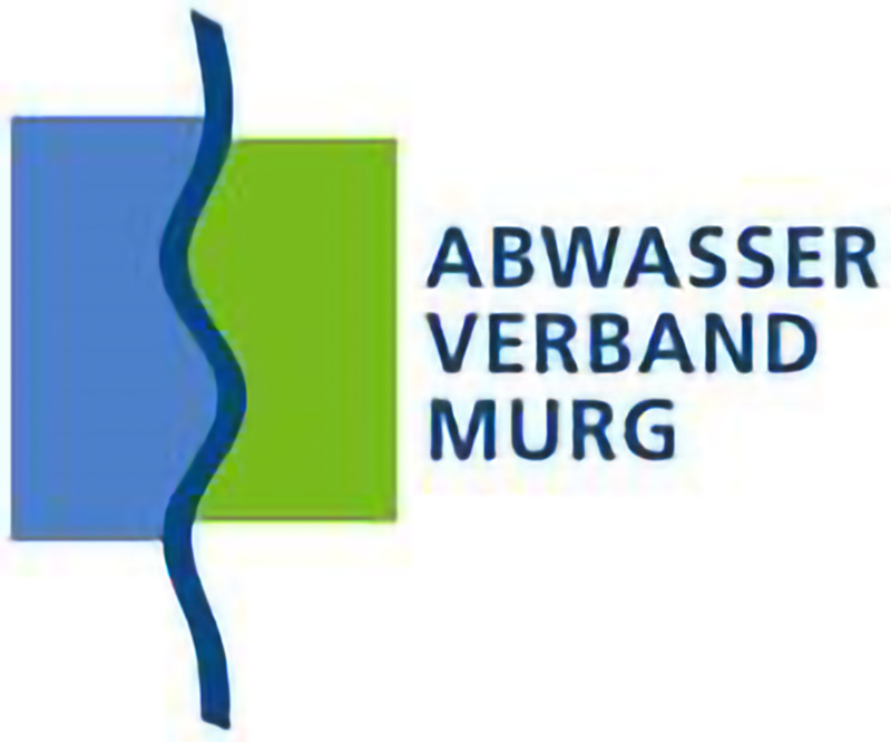 Logo of the Murg wastewater association. Green, yellow logo with lettering