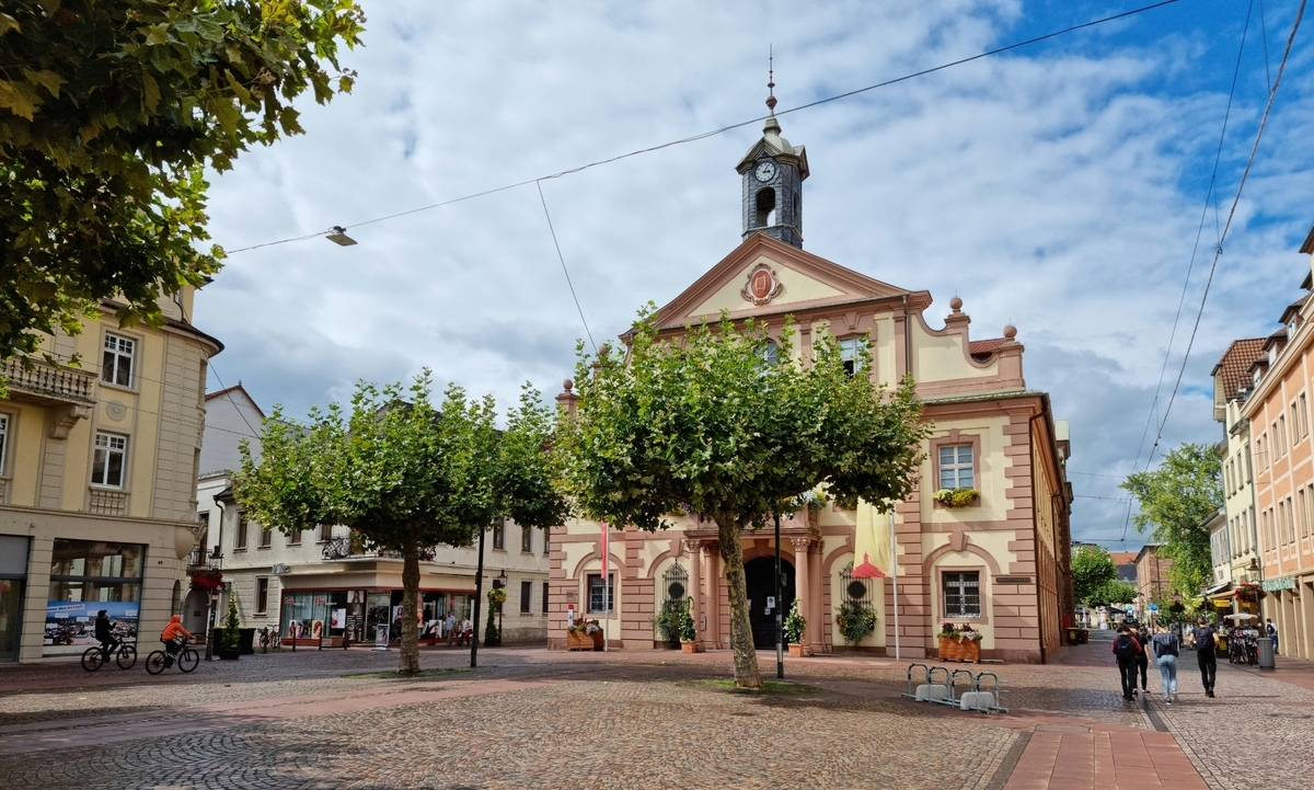 Historical town hall with market place in Rastatt